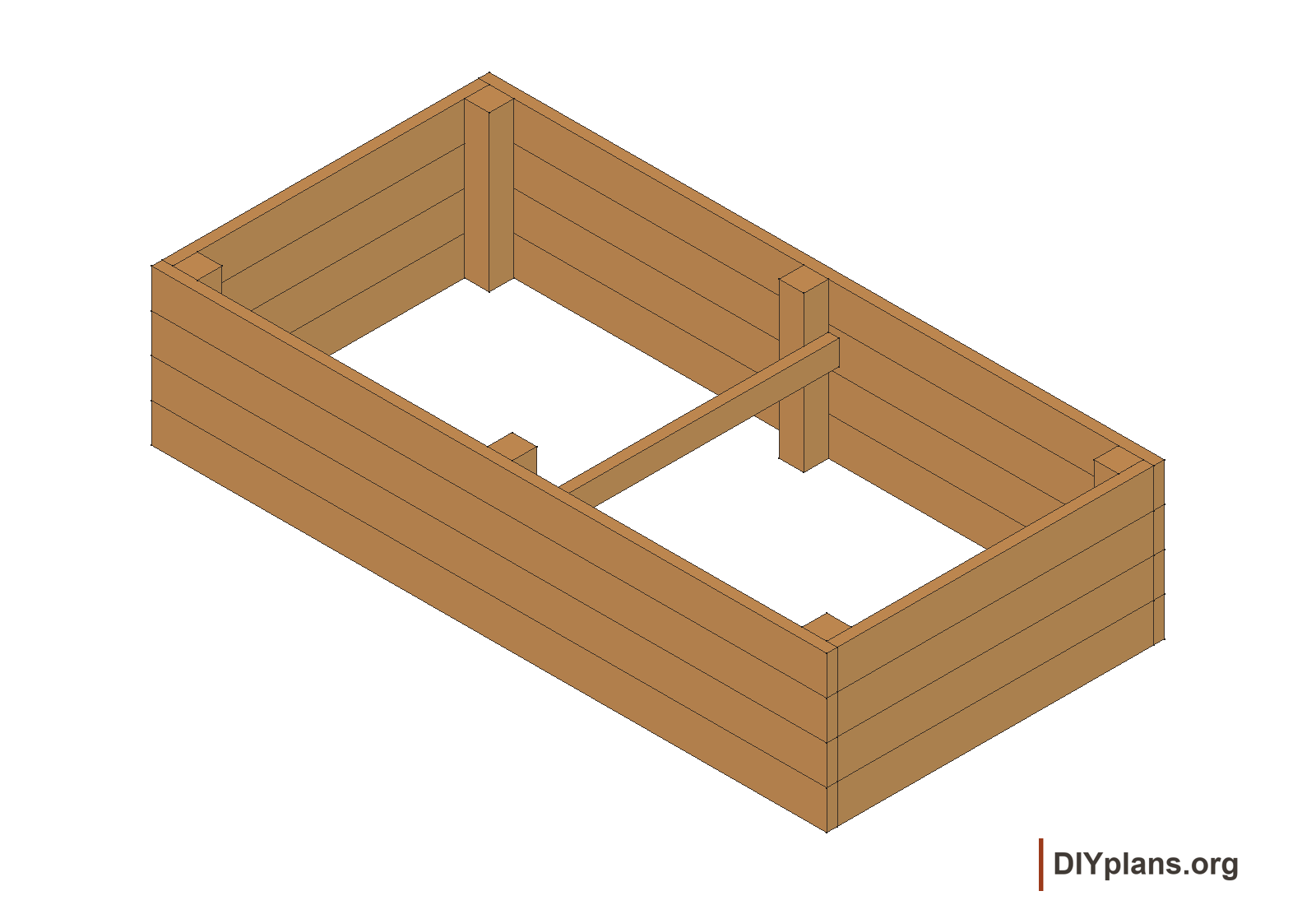 Assembled view of the raised bed.
