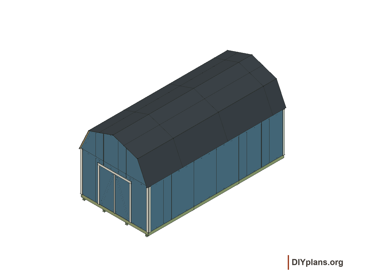 12 by 24 foot gambrel shed, completed shed