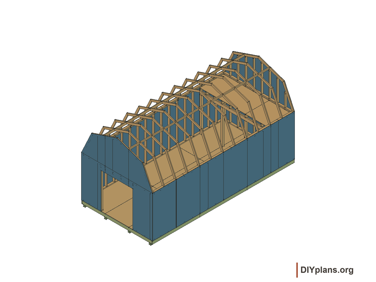 12 by 24 foot gambrel shed, gable panels