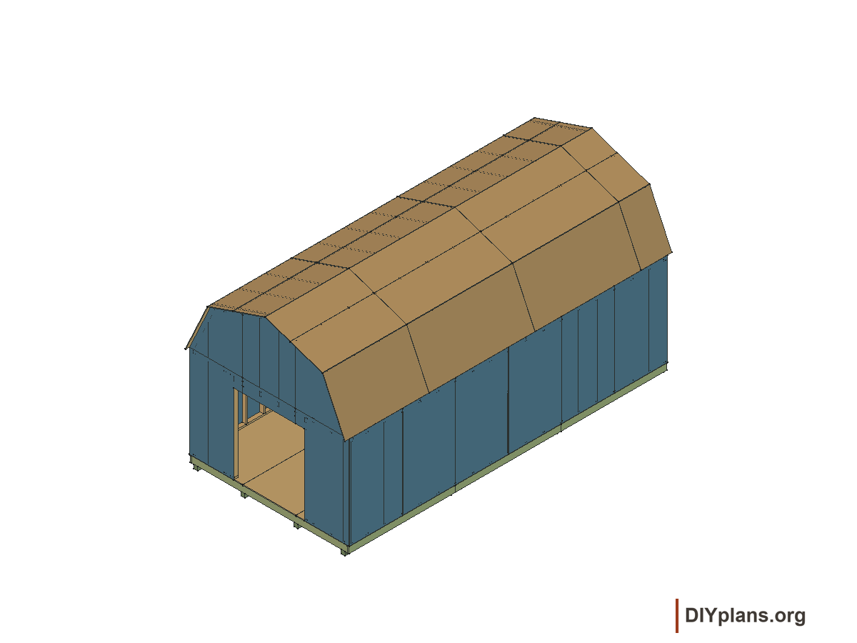 12 by 24 foot gambrel shed, roof panels