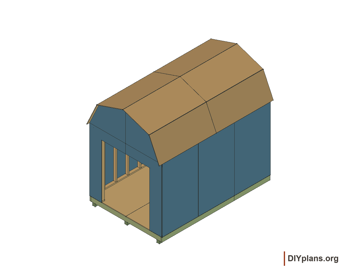 8 by 12 foot gambrel shed, roof panels